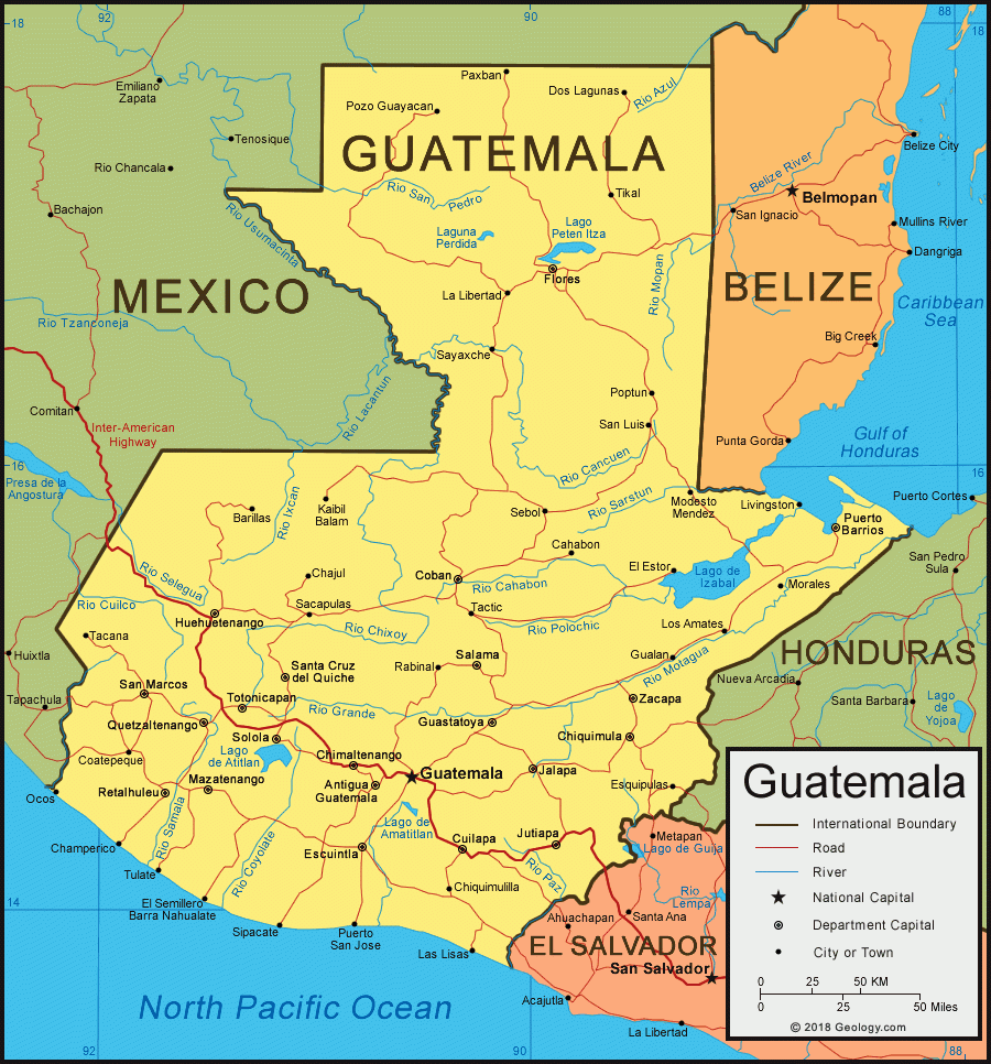 Guatemala Map And Satellite Image