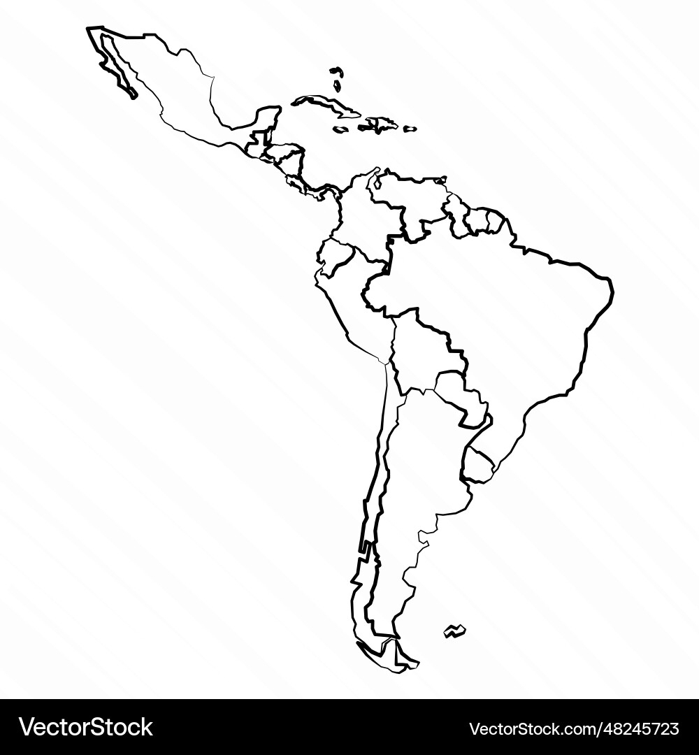 Hand Drawn Latin America Map Royalty Free Vector VectorStock Hand Drawn Latin America Map Royalty Free Vector VectorStock