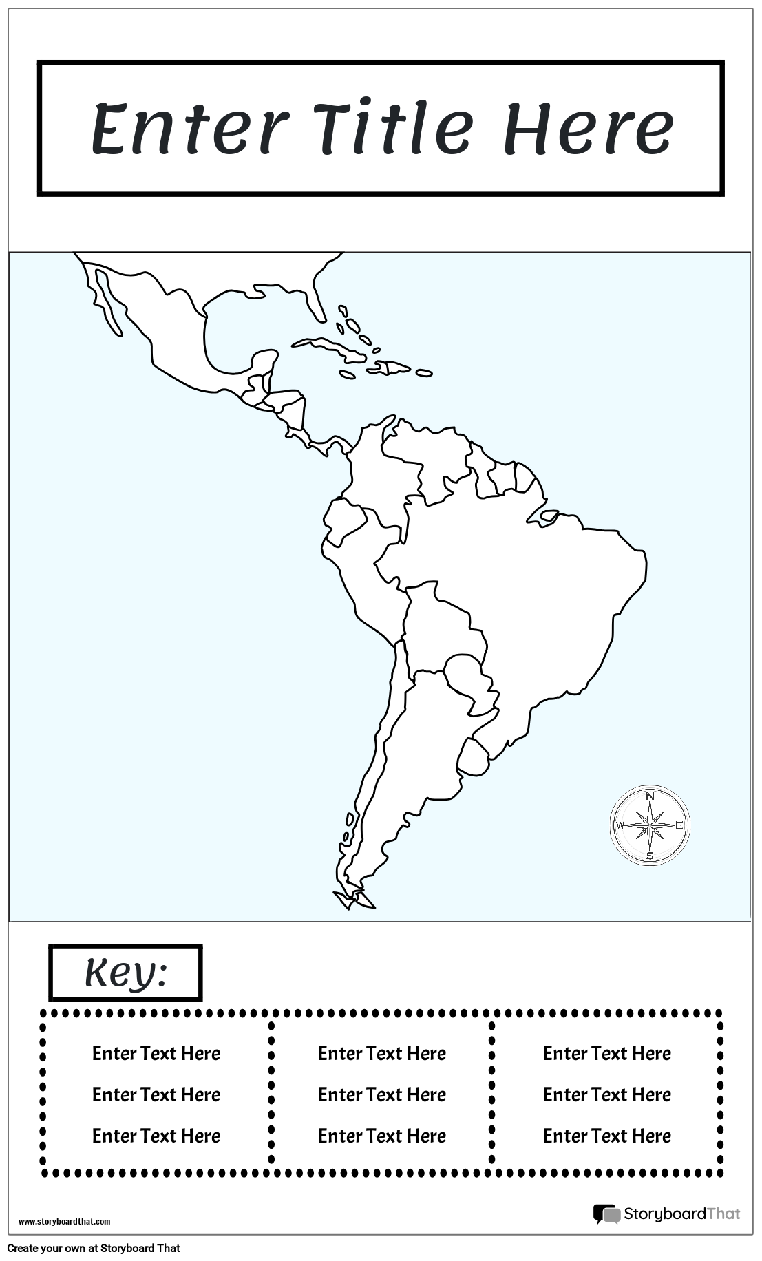 blank map central and south america