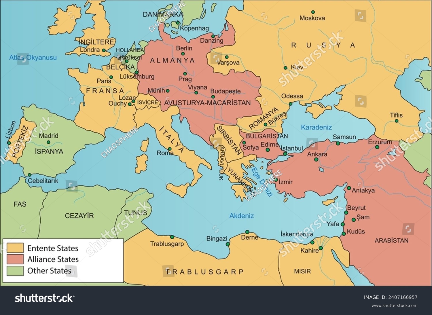 History Map Before World War 1 Stock Vector Royalty Free 2407166957 Shutterstock