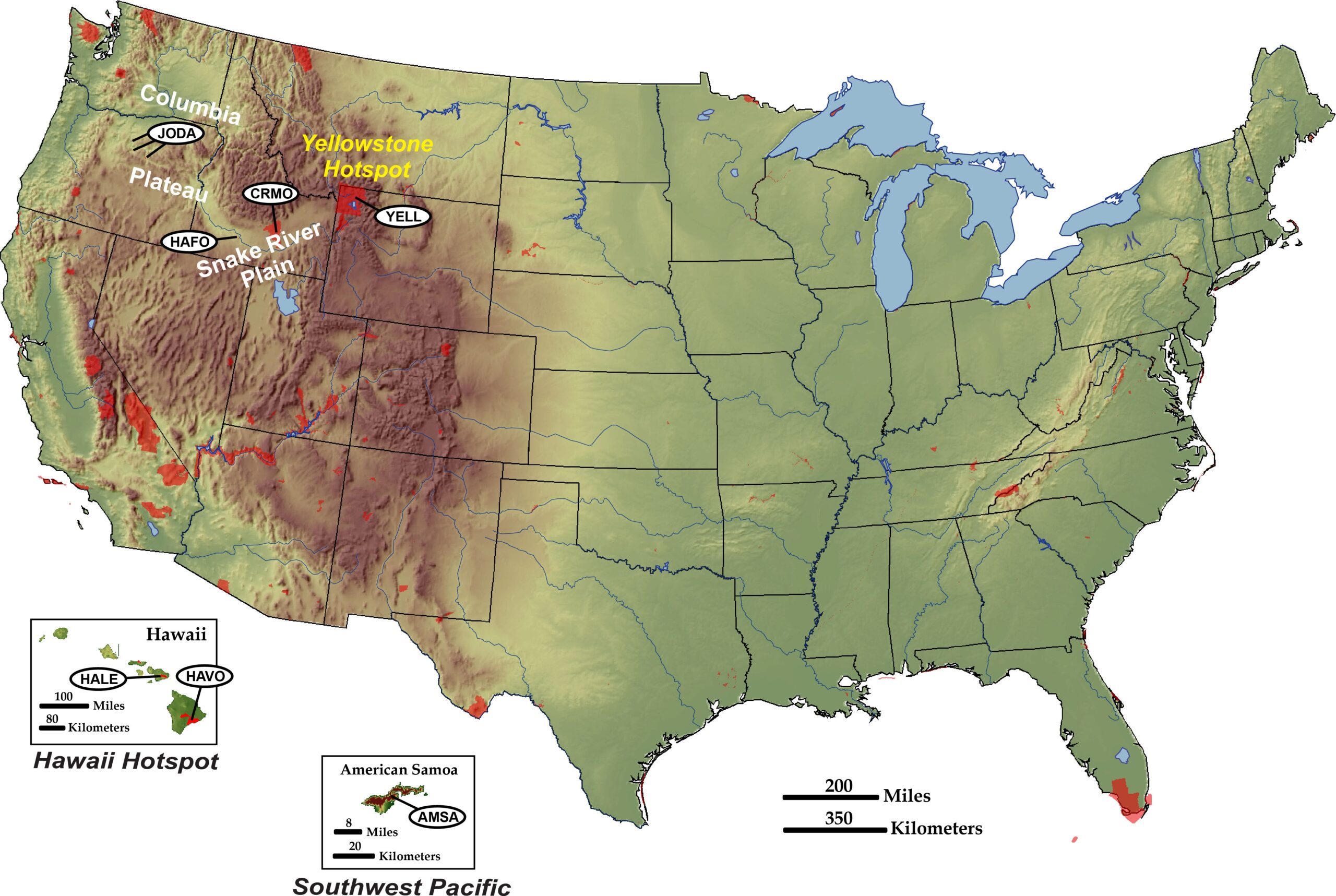 united states volcanoes map