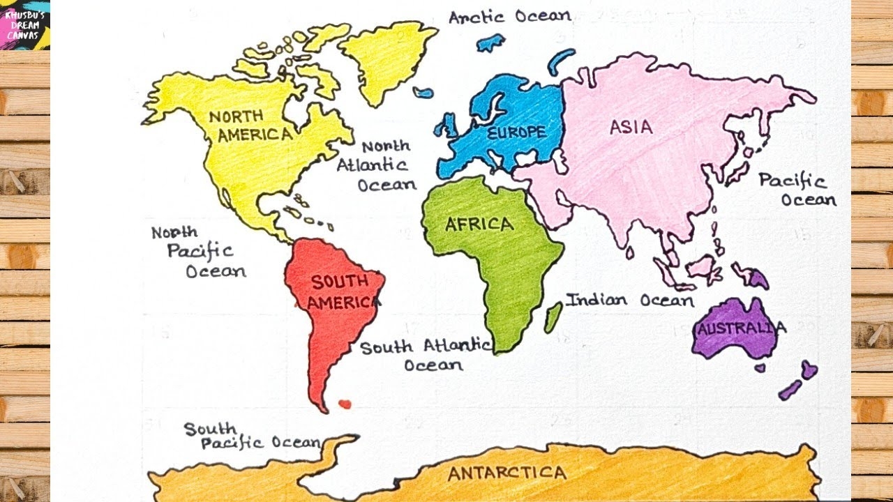 How To Draw A World Map Easily Step by Step Tutorial For Beginners YouTube