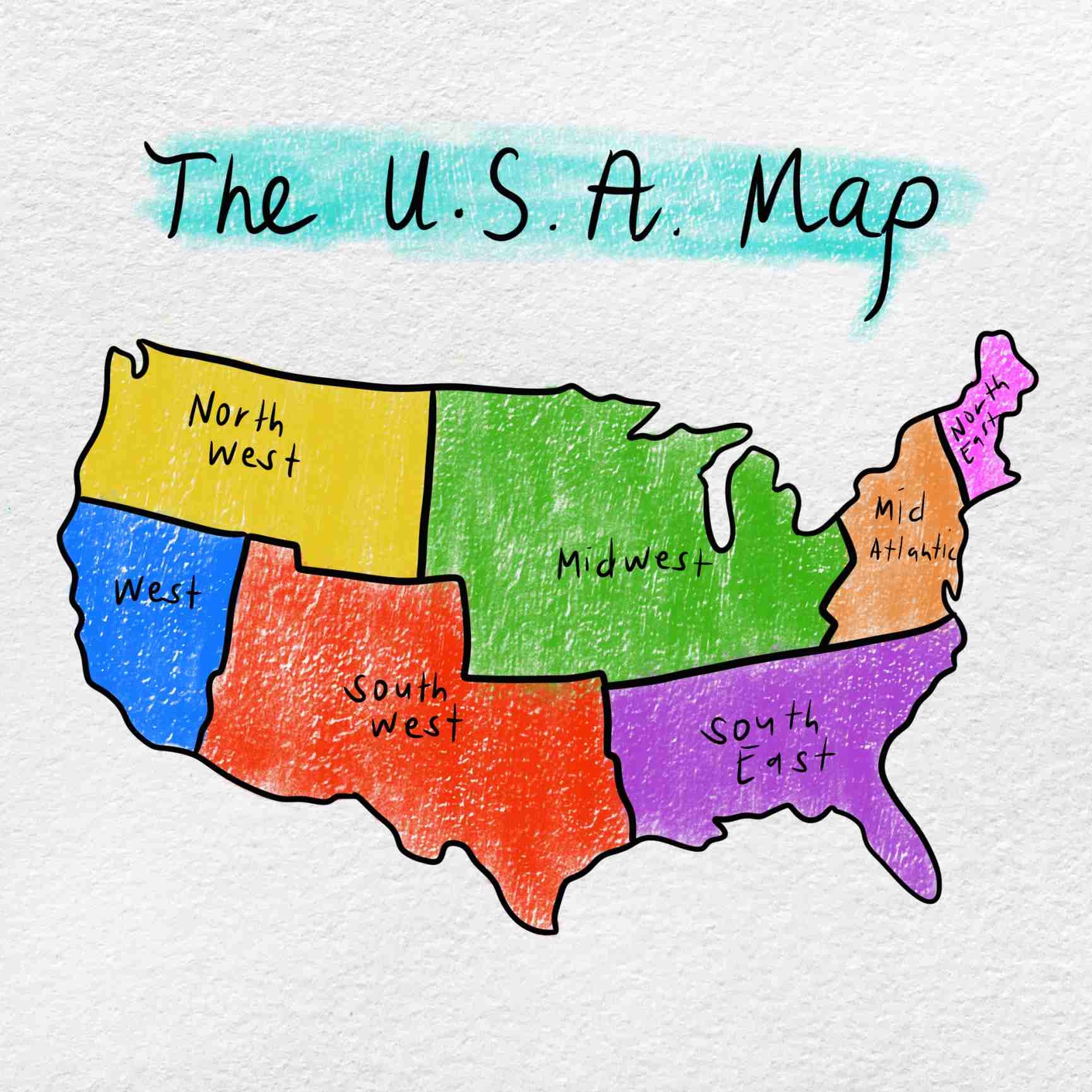How To Draw The United States HelloArtsy