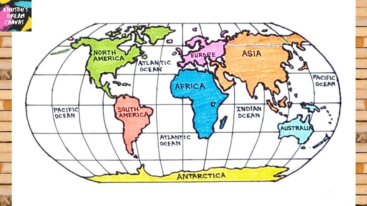 How To Draw World Map Easily Step by Step For UPSC Beginners YouTube