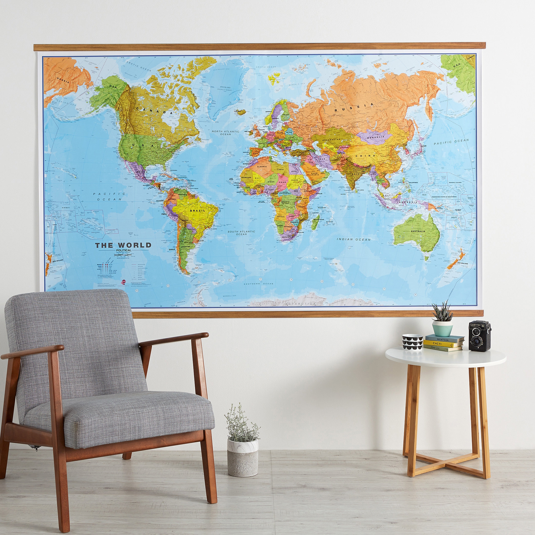 Huge Political World Map Poster Wooden Hanging 46 X 80 Home Decor Home Classroom Study Bedroom Living Room Map Of The World Etsy Israel