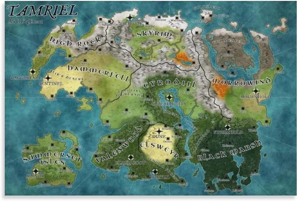 HXX The Elder Scrolls Continent Of Tamriel Map Indonesia Ubuy HXX The Elder Scrolls Continent Of Tamriel Map Indonesia Ubuy