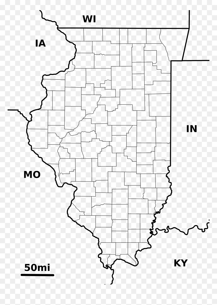 illinois county map blank