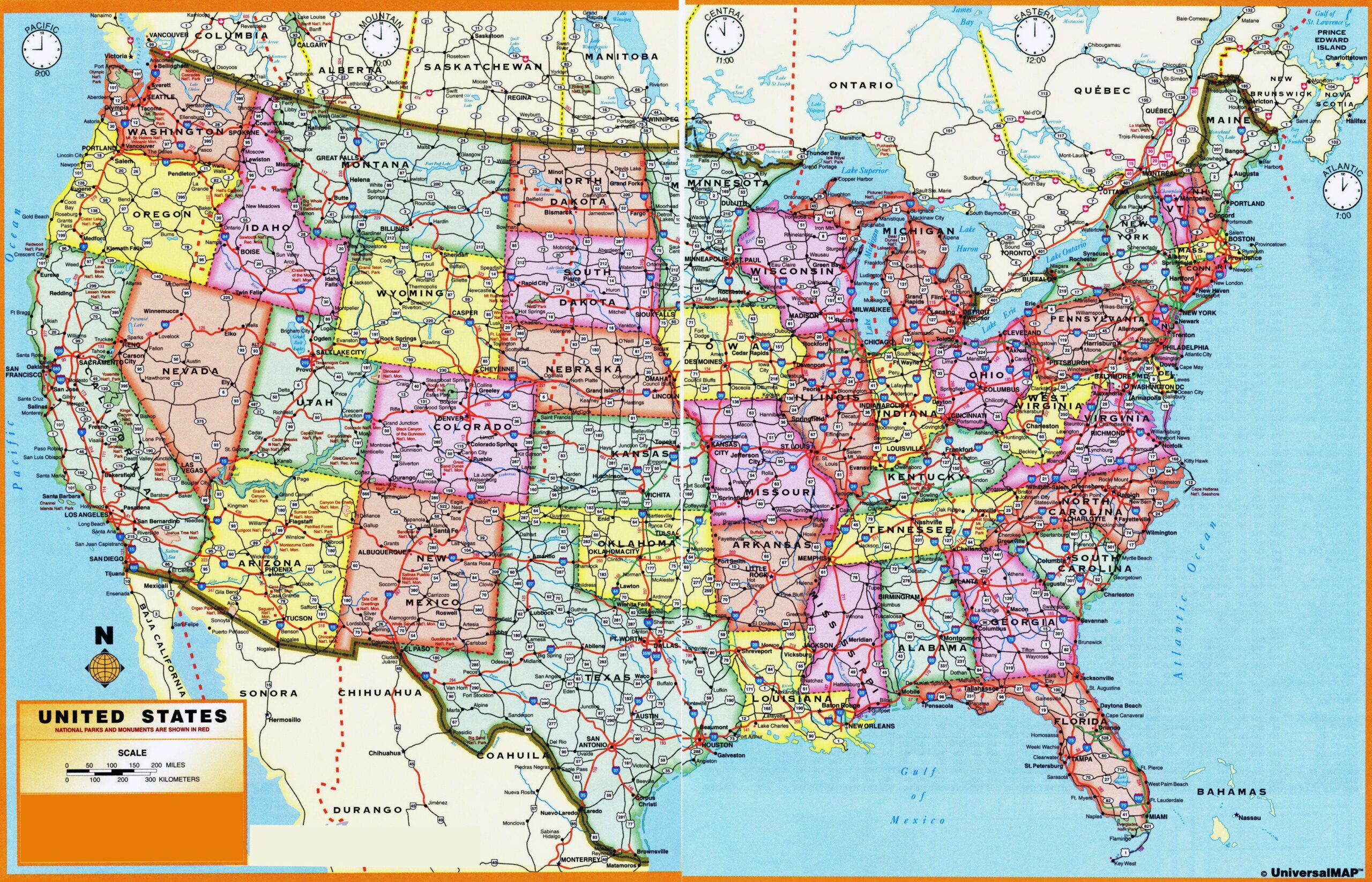 In High resolution Administrative Divisions Map Of The USA Vidiani Maps Of All Countries In One Place