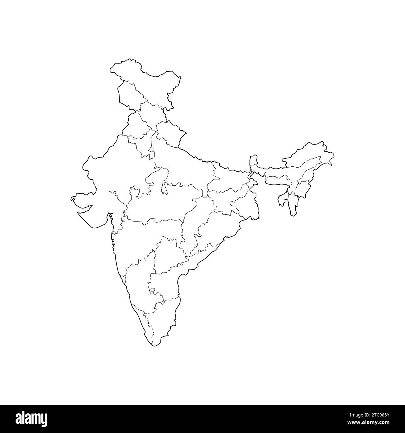 India Blank Map Black And White Stock Photos Images Alamy