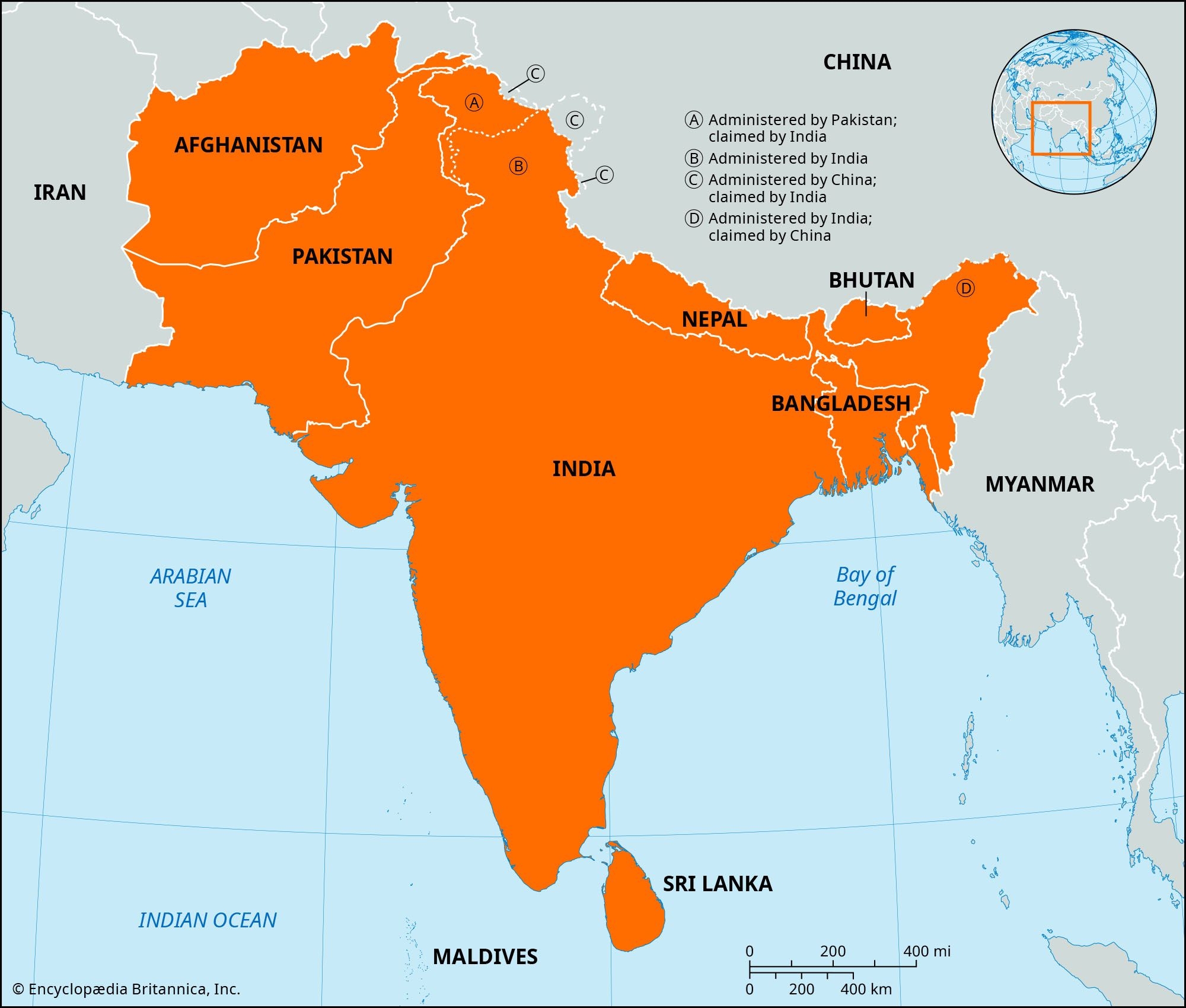Indian Subcontinent Map Countries Population History Britannica