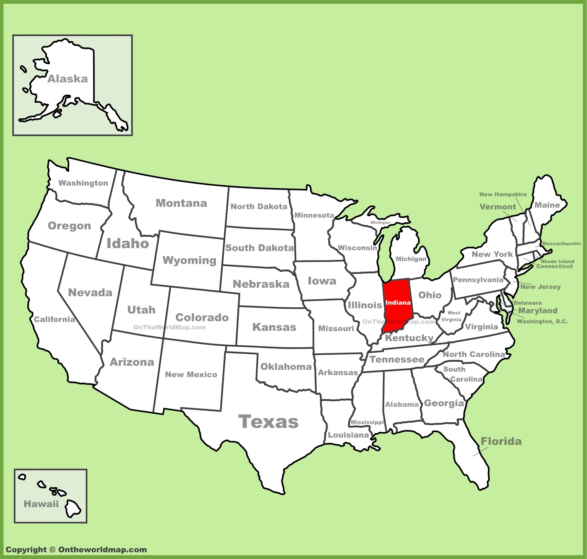 Indiana Location On The U S Map
