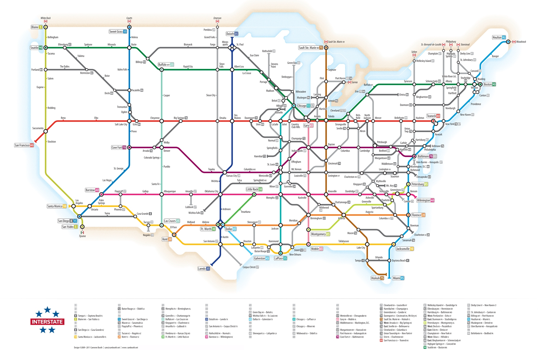 Infographic U S Interstate Highways As A Transit Map Infographic U S Interstate Highways As A Transit Map