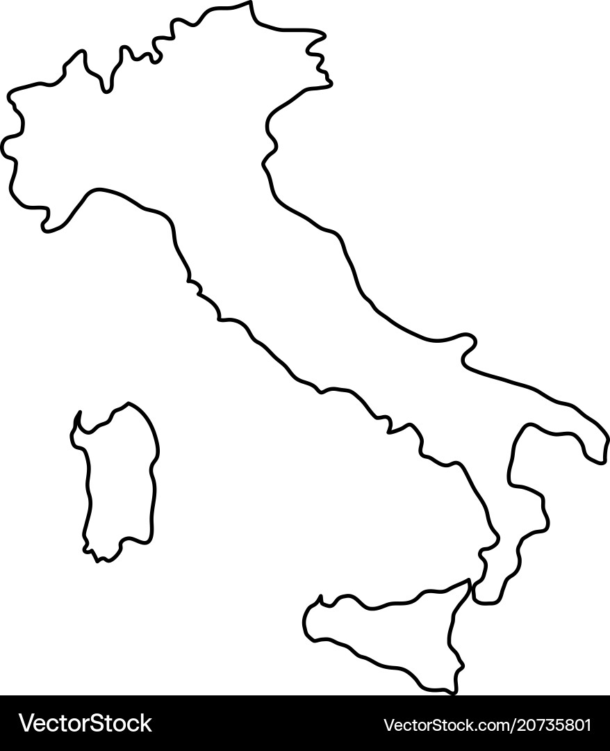 Italy Map Outline 20735801 Royalty Free Vector VectorStock
