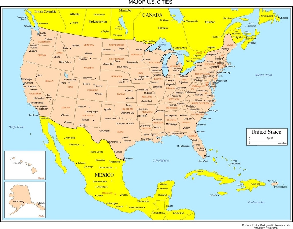 map of the united states and jamaica