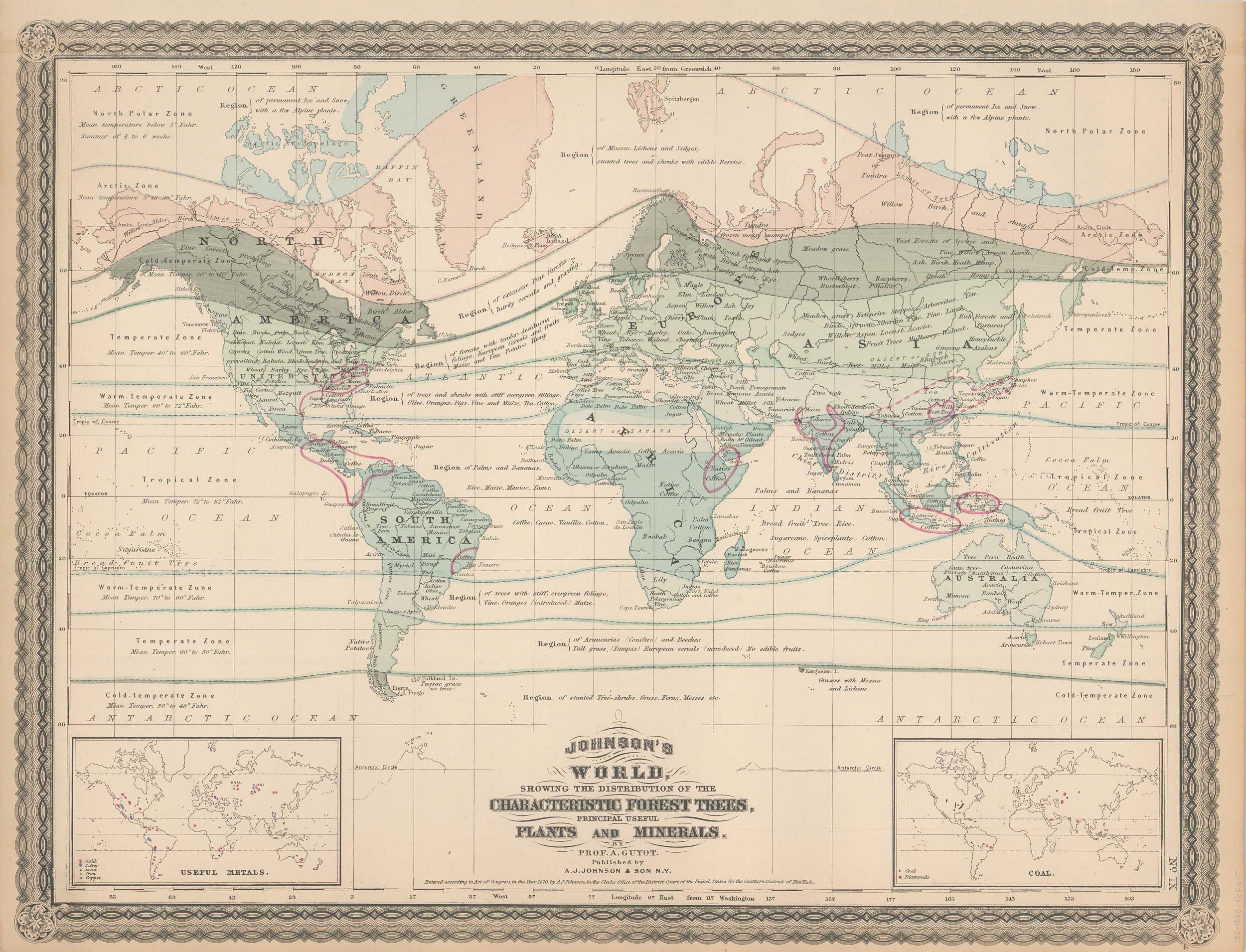 Johnson s 1880 Map Of The World Showing The Distribution Of The Characteristic Forest Trees And The Principal Useful Plants And Minerals By Alvin J Johnson Son 1880 Art Source International Inc Johnson s 1880 Map Of The World Showing The Distribution Of The Characteristic Forest Trees And The Principal Useful Plants And Minerals By Alvin J Johnson Son 1880 Art Source International Inc