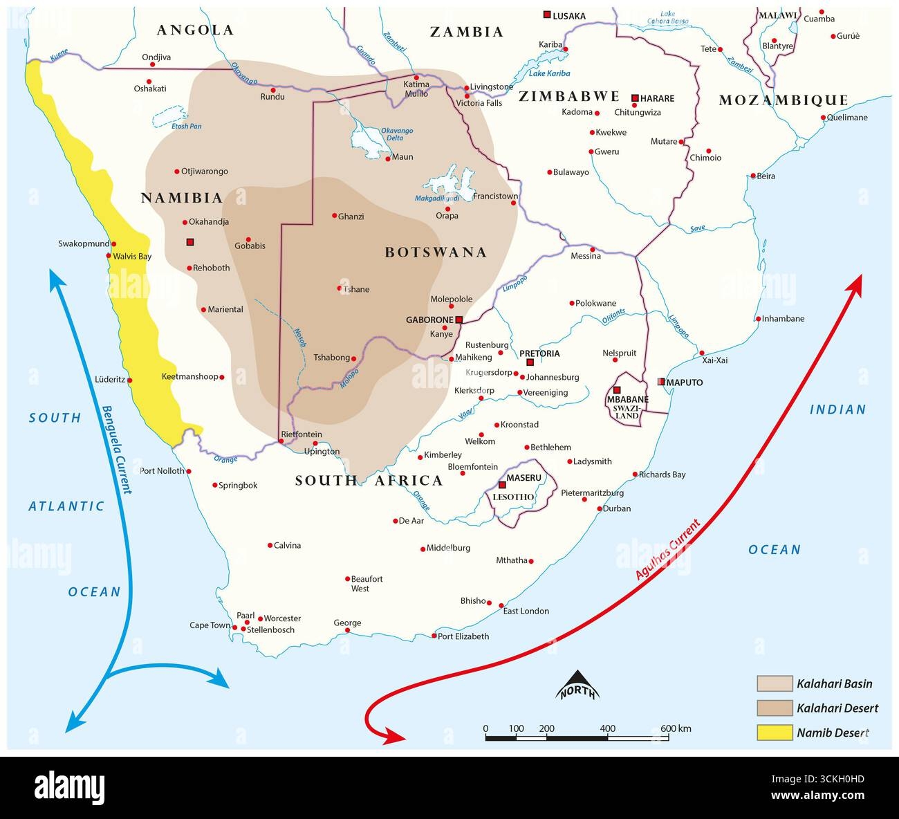 kalahari desert on world map