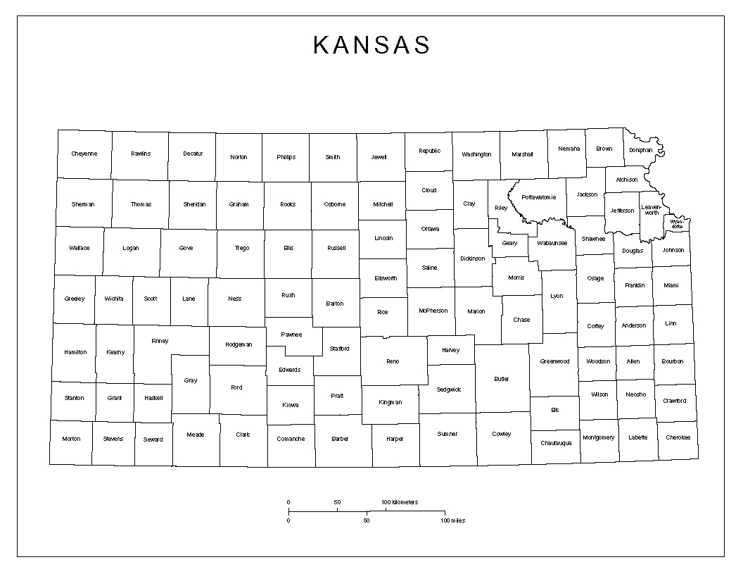 Kansas Labeled Map