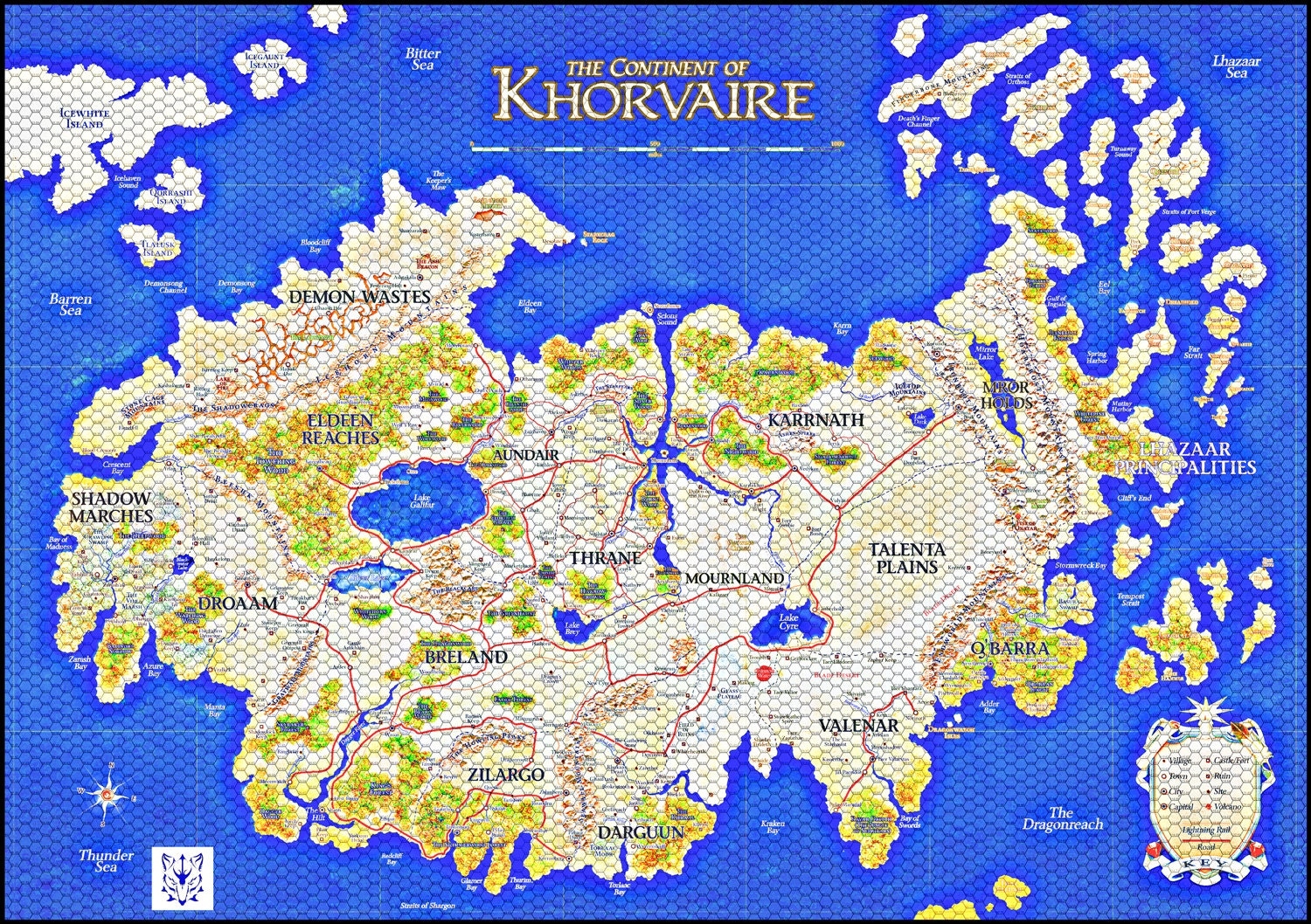 Khorvaire Map Eberron Dungeons And Dragons With Numbered Hexes PNG Download Etsy