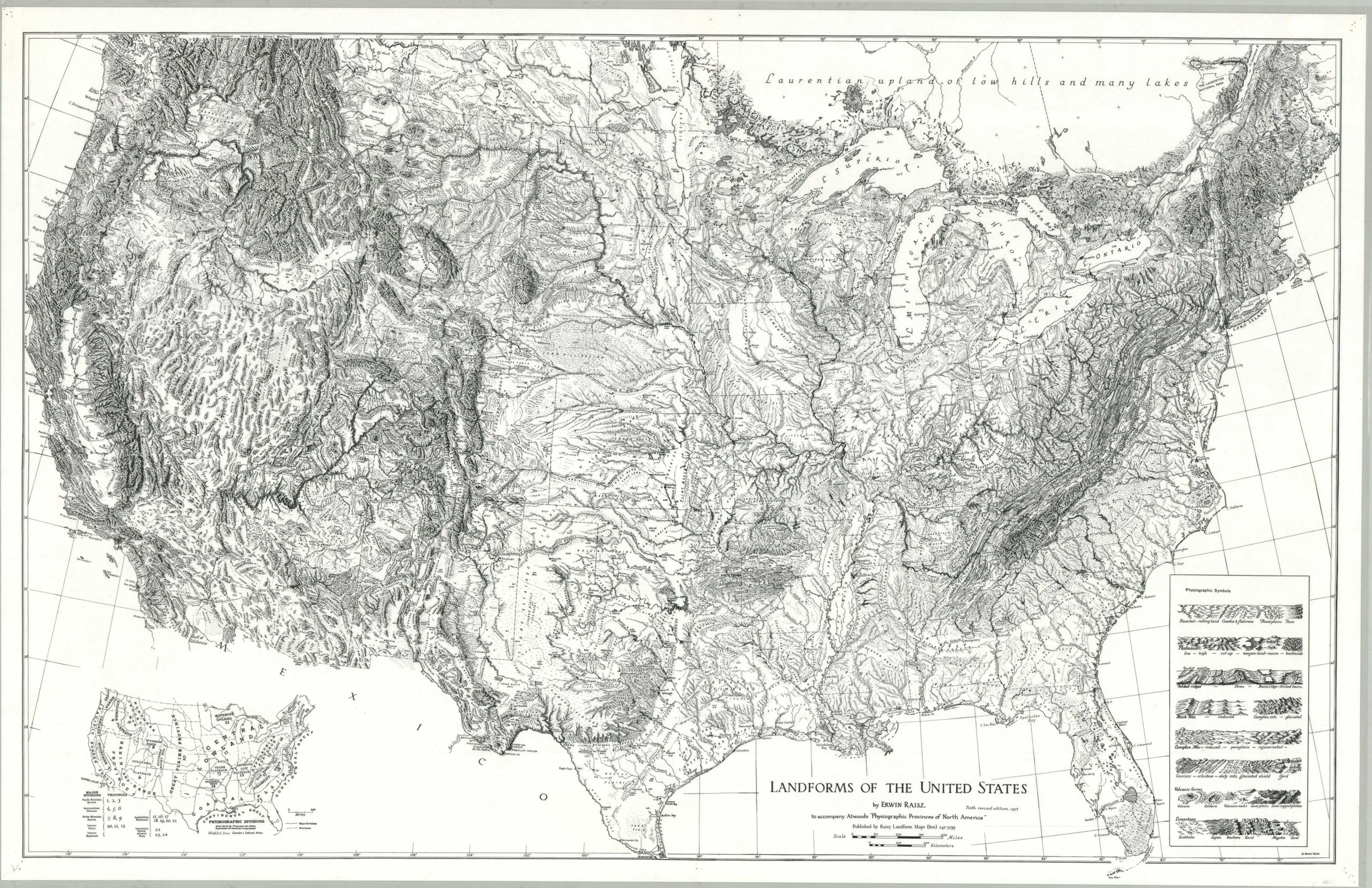 Landforms Of The United States Curtis Wright Maps