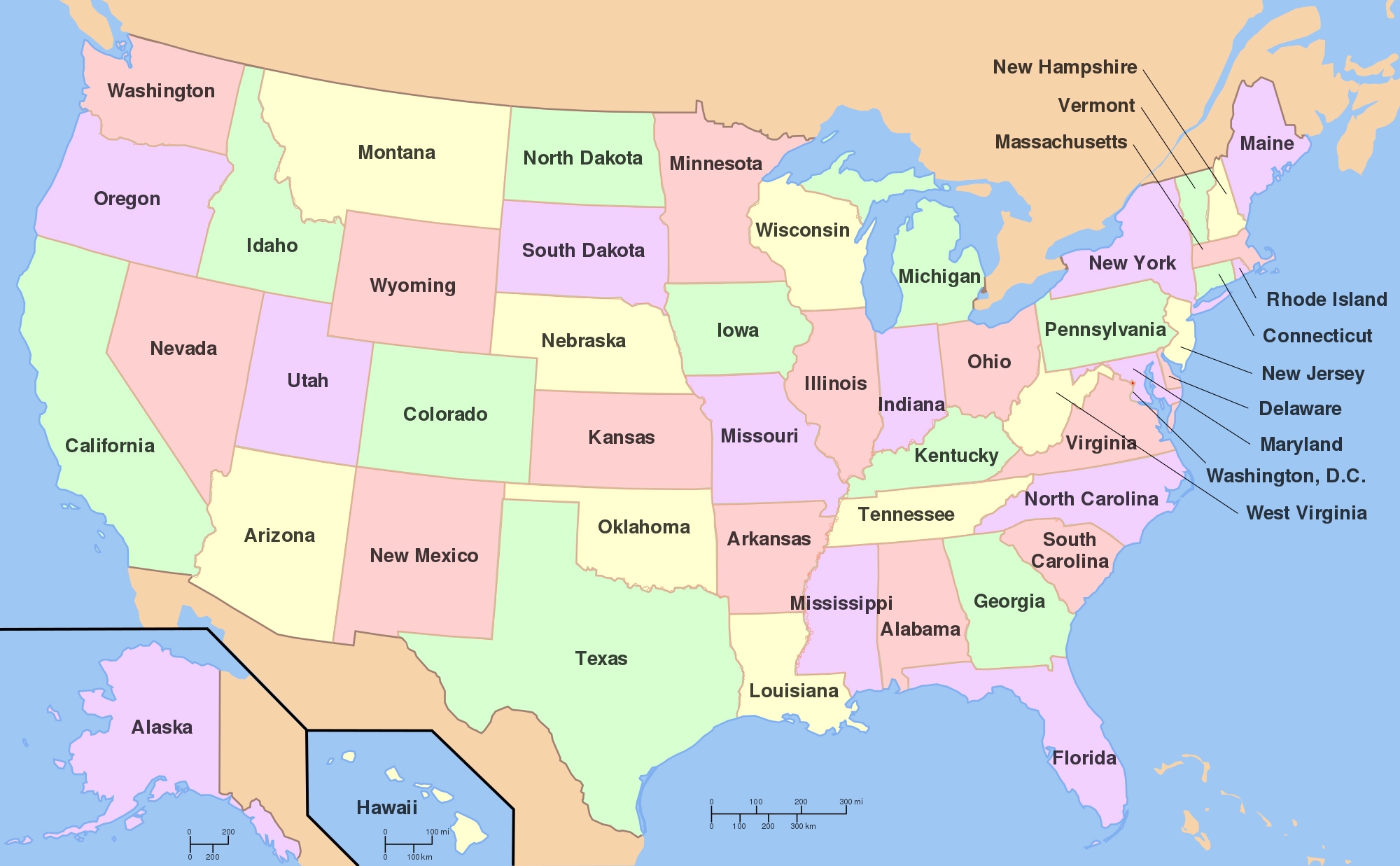 large map the united states