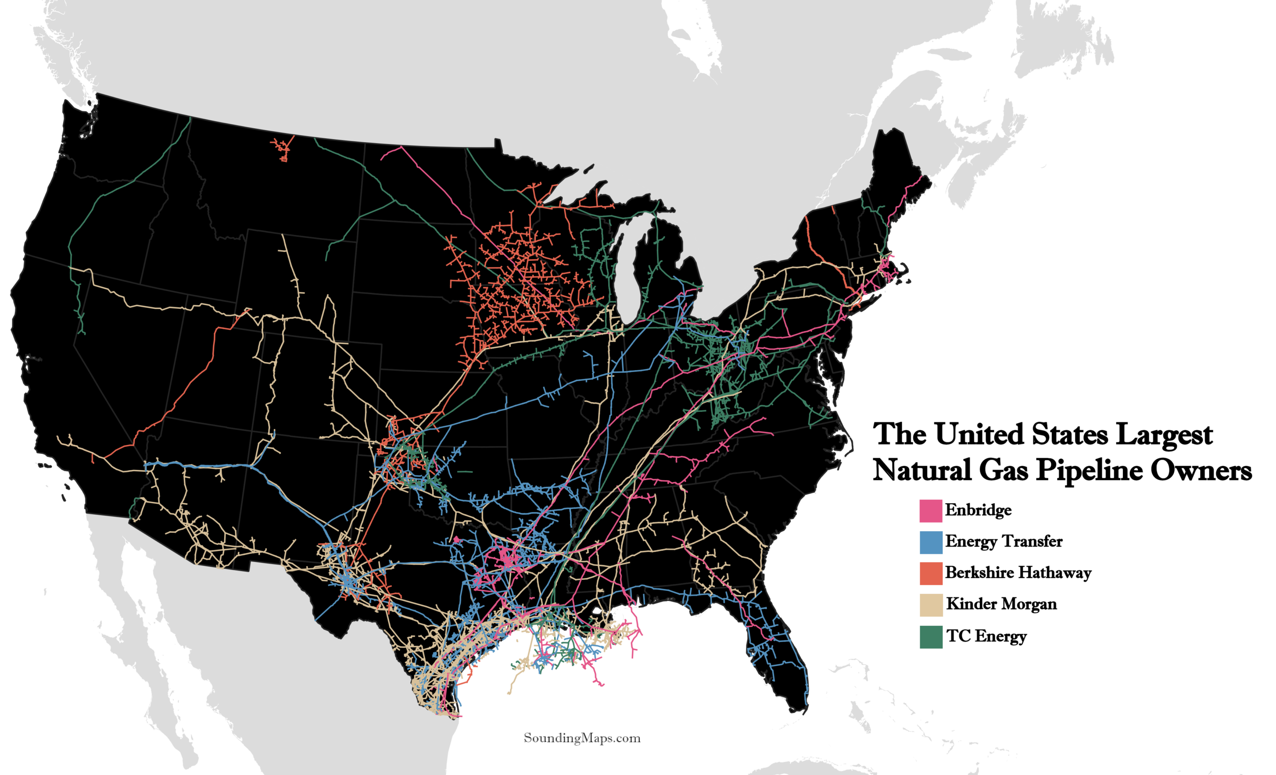 Largest Natural Gas Pipeline Companies In The US Sounding Maps