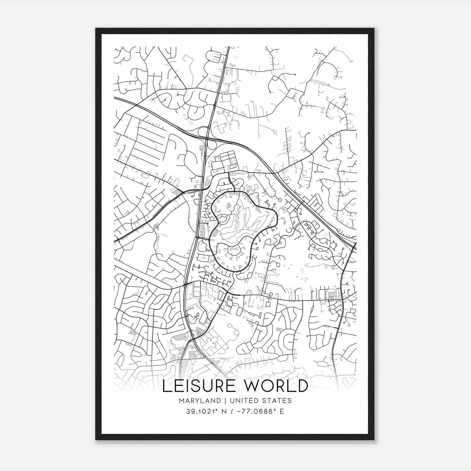 Leisure World Maryland Map Poster Modern Home Decor Wall Art Print Custom Maps Posters Leisure World Maryland Map Poster Modern Home Decor Wall Art Print Custom Maps Posters
