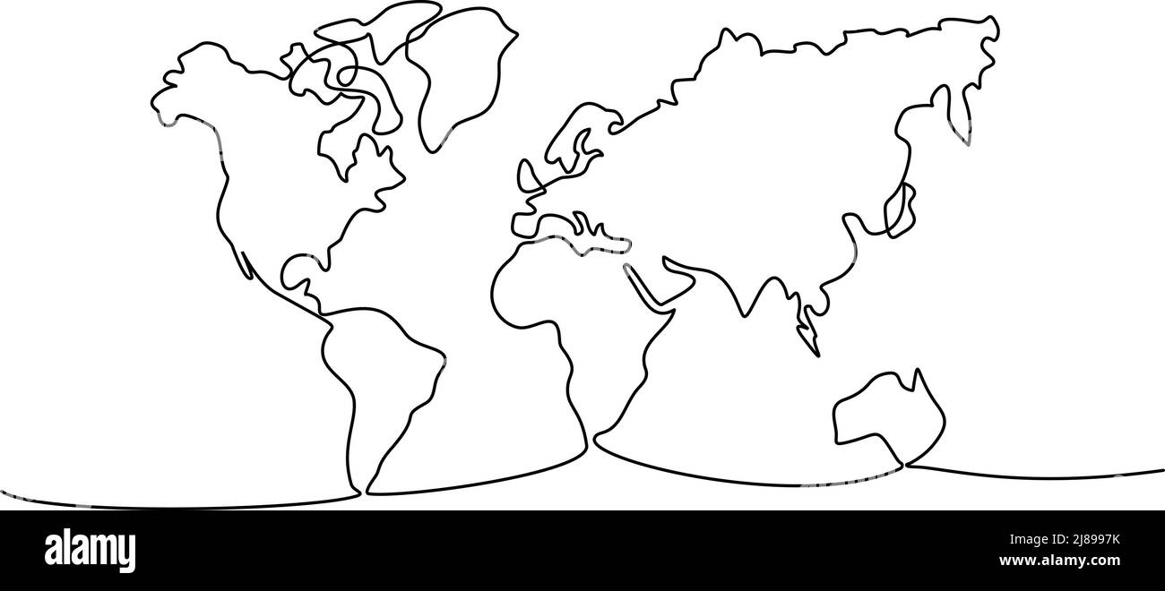 drawing of a world map
