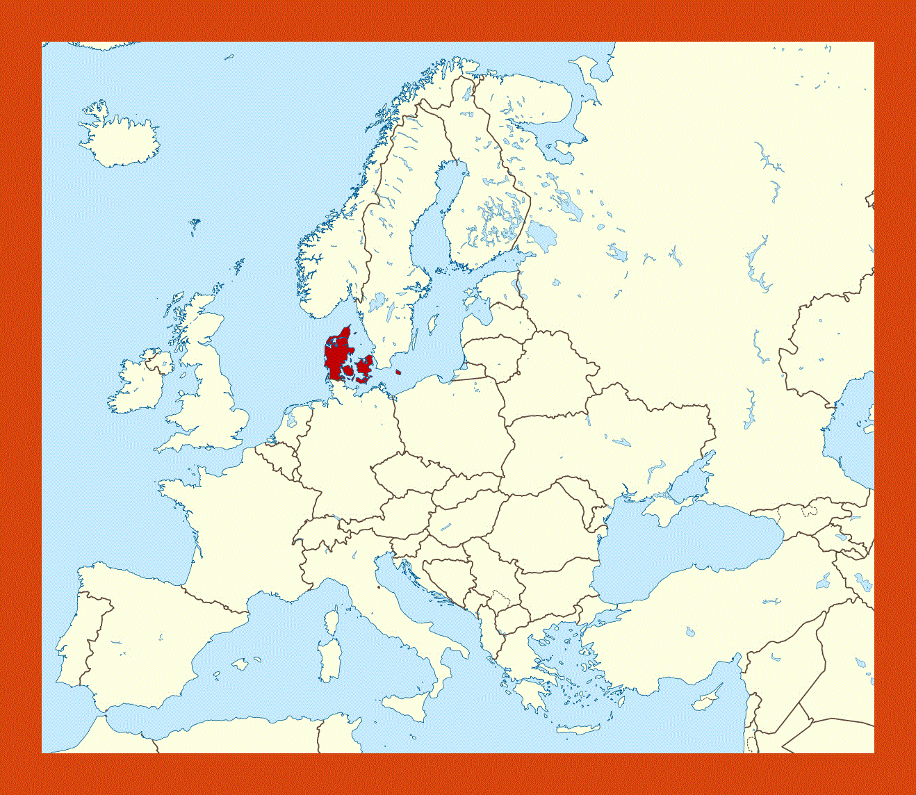 Location Map Of Denmark Maps Of Denmark Maps Of Europe GIF Map Maps Of The World In GIF Format Maps Of The Whole World