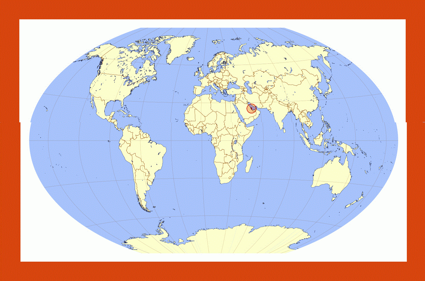 world map of qatar