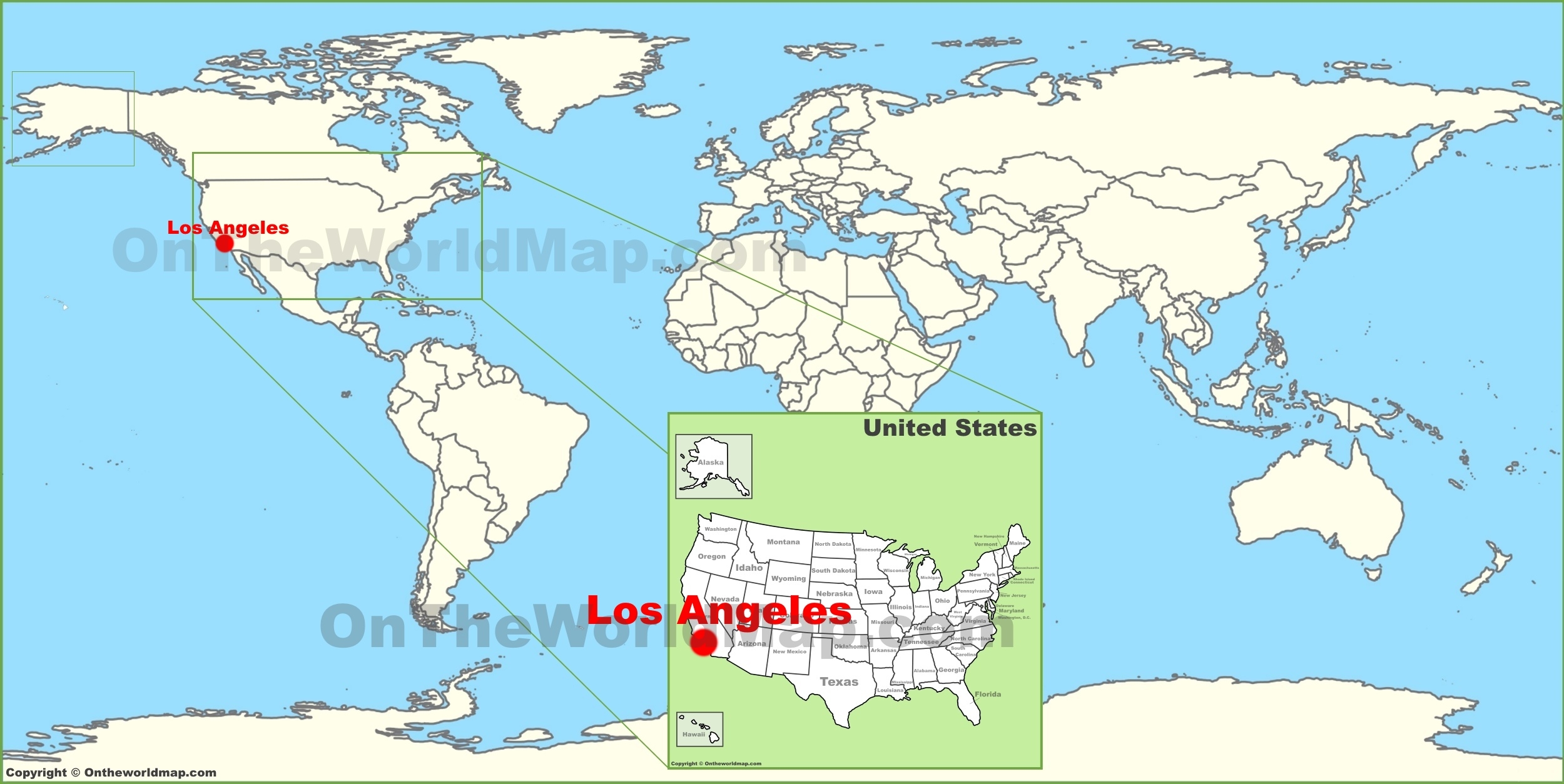 Los Angeles On The World Map Ontheworldmap