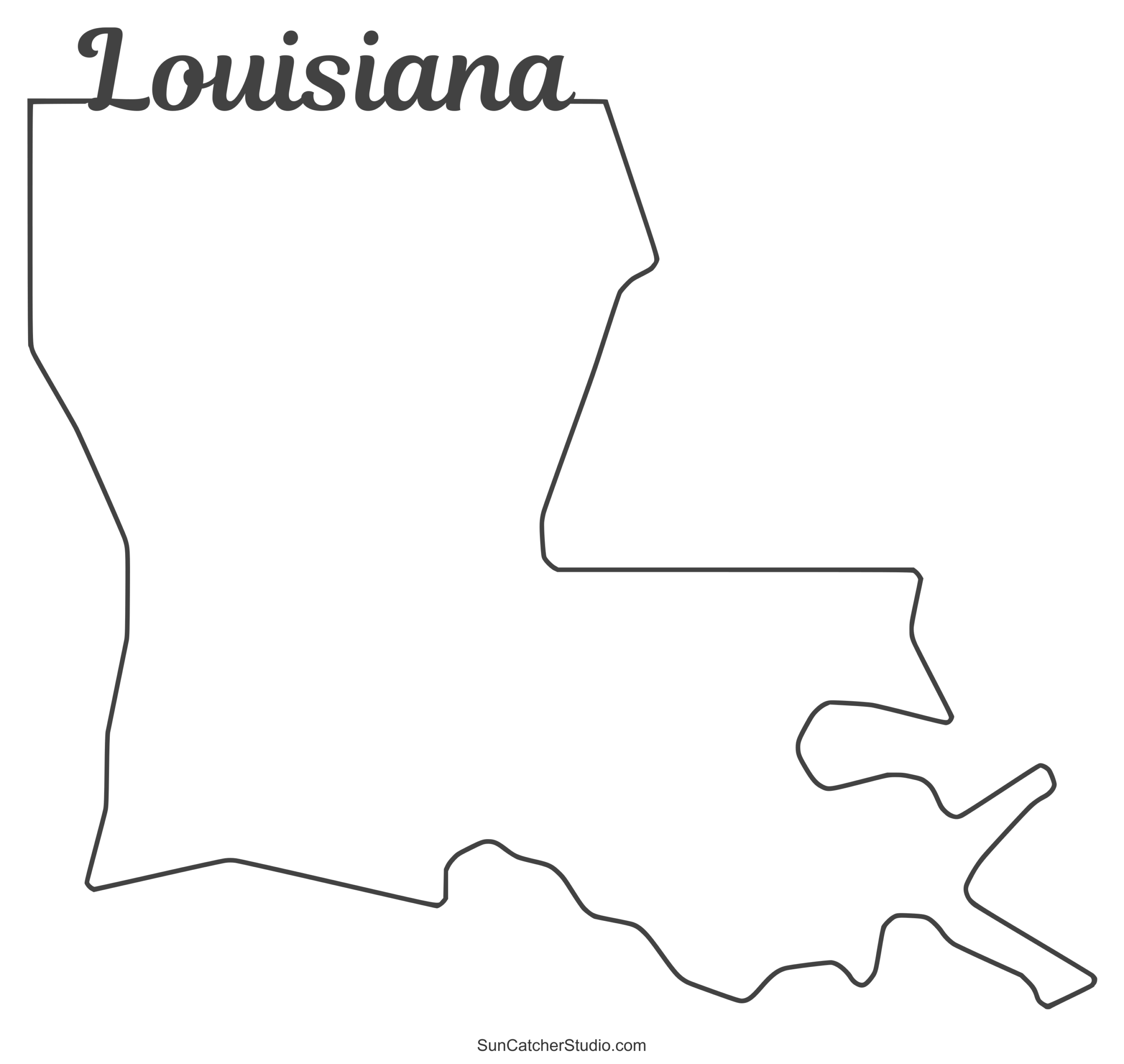blank map of louisiana