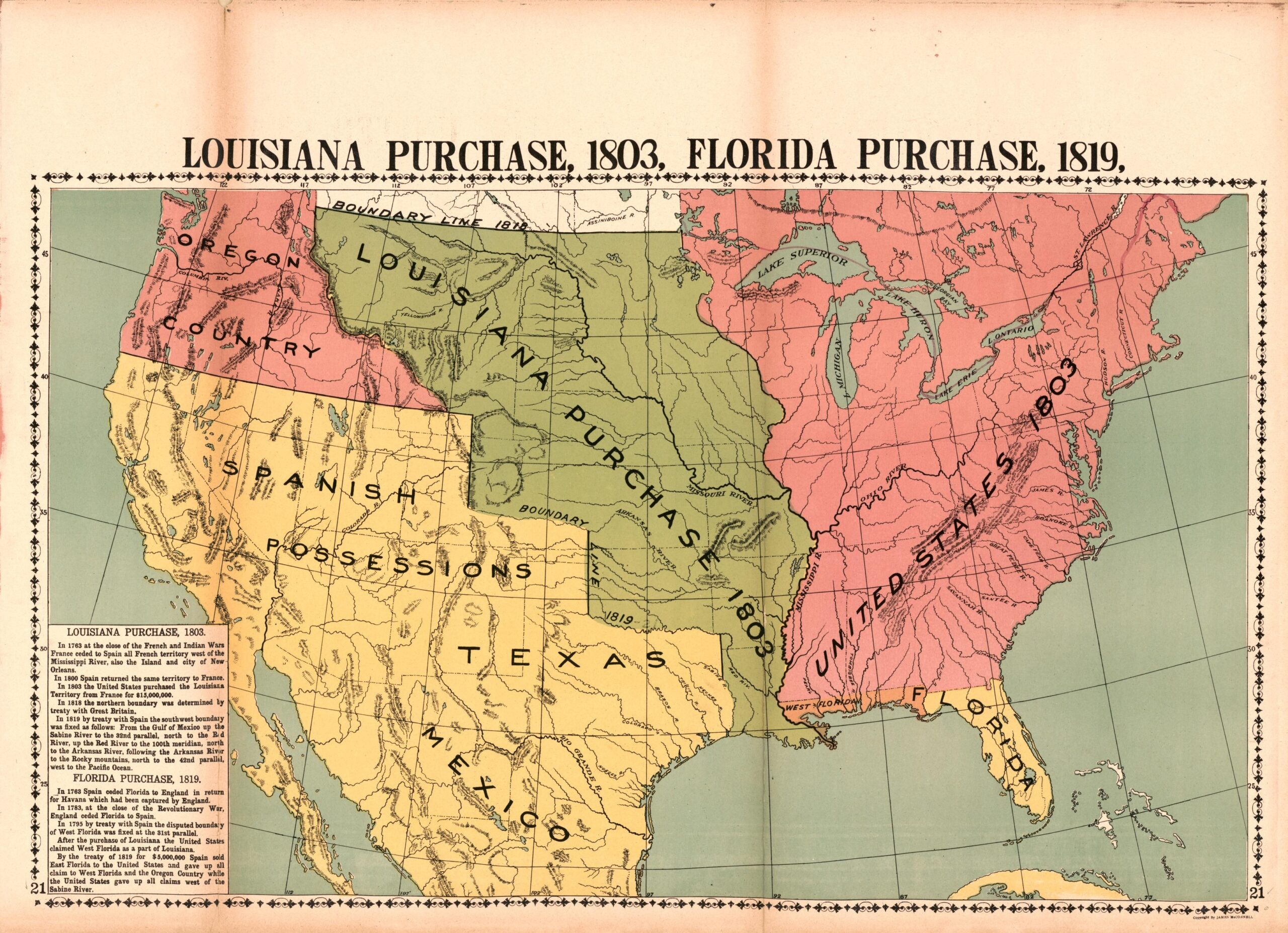 Louisiana Purchase 1803 Florida Purchase 1819 Library Of Congress