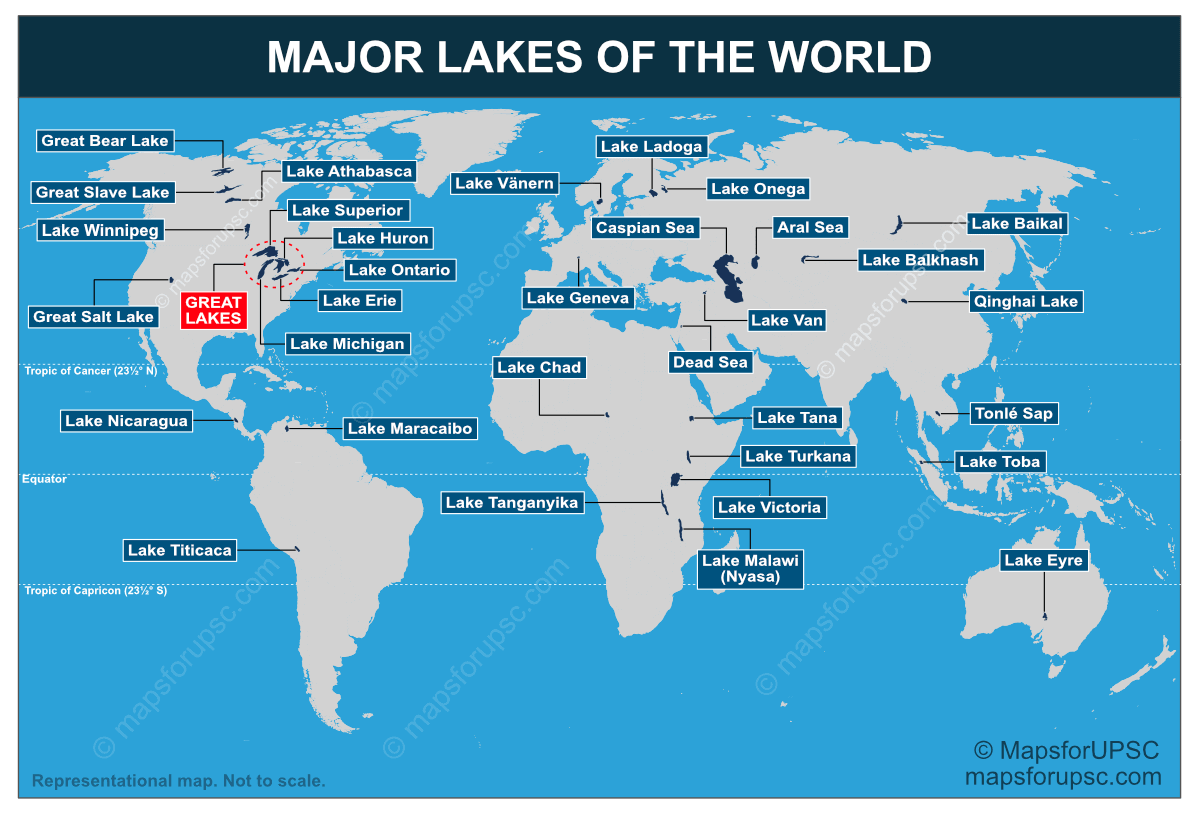 Major Lakes Of The World Important Facts with PDF Map