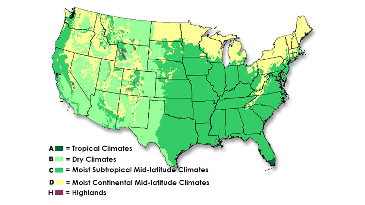 Major U S Climate Zones PBS LearningMedia