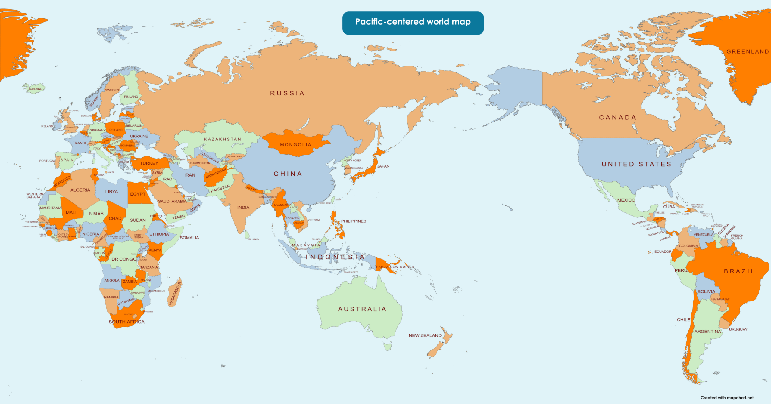 Make A Pacific centered World Map With MapChart Blog MapChart Make A Pacific centered World Map With MapChart Blog MapChart