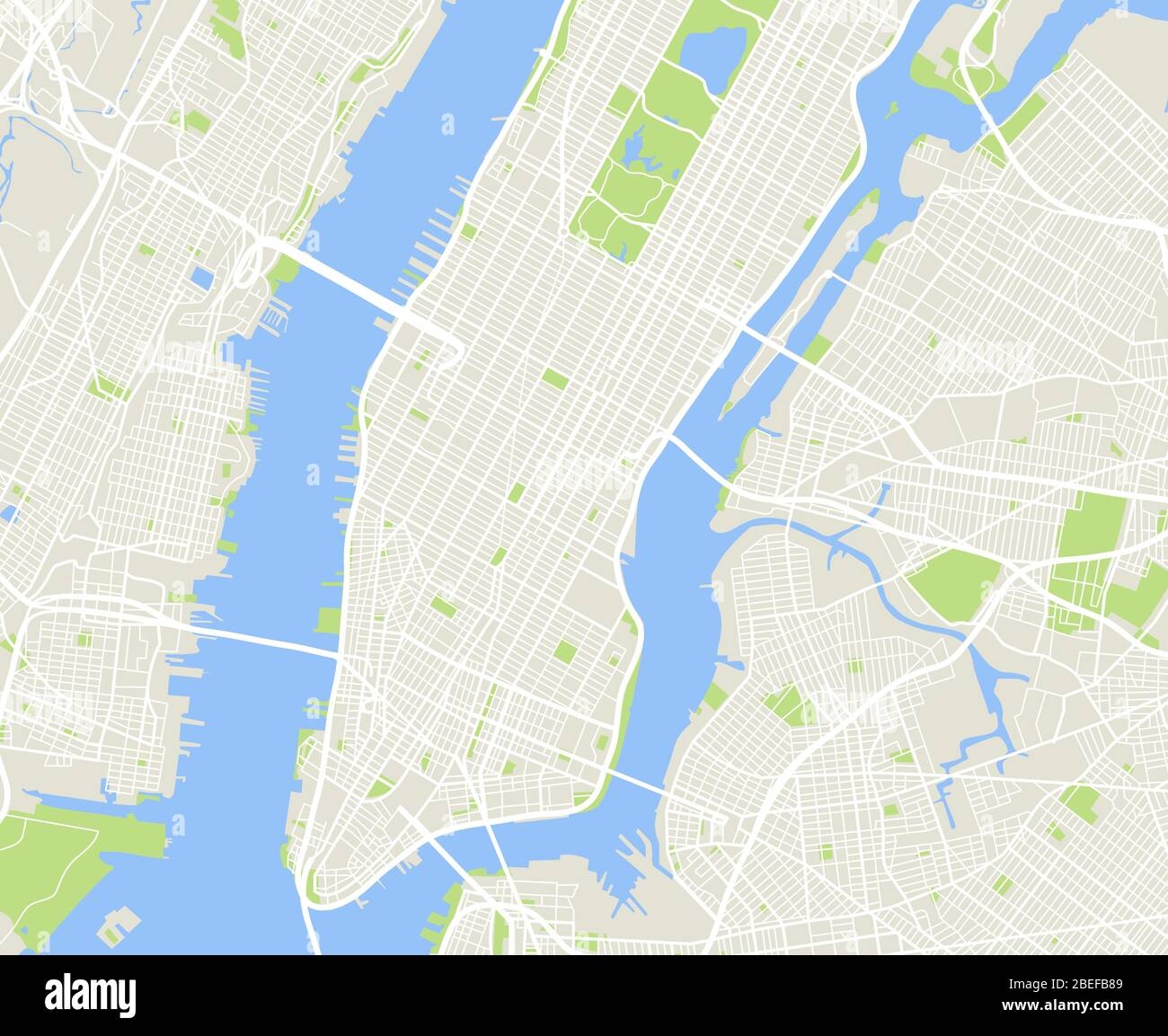 Manhattan Island Map Stock Vector Images Alamy