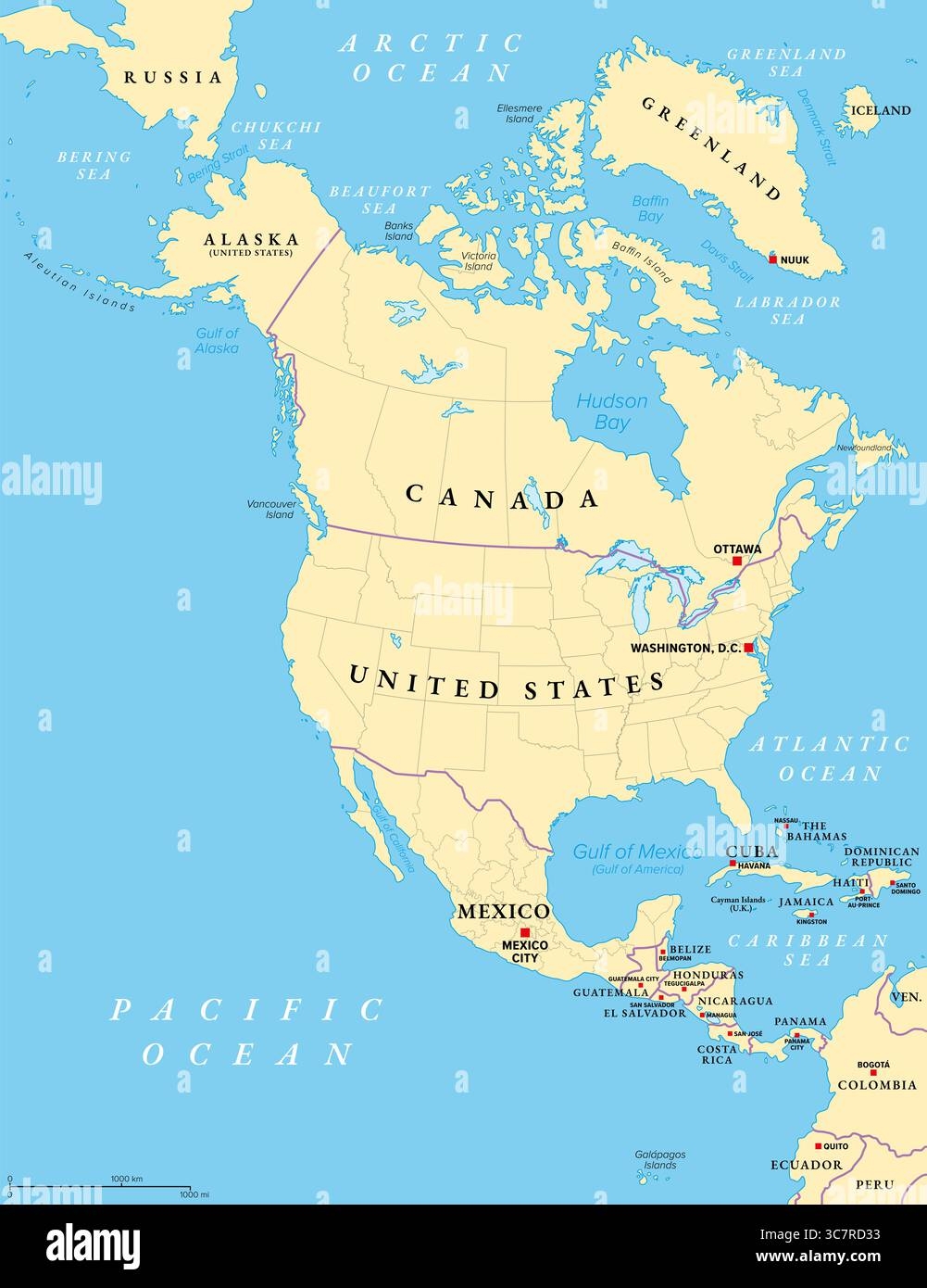 map of the united states and canada