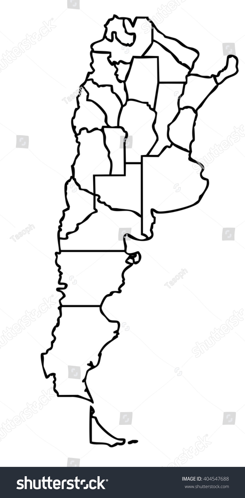 Map Argentinian State Black Outline On Stock Illustration 404547688 Shutterstock