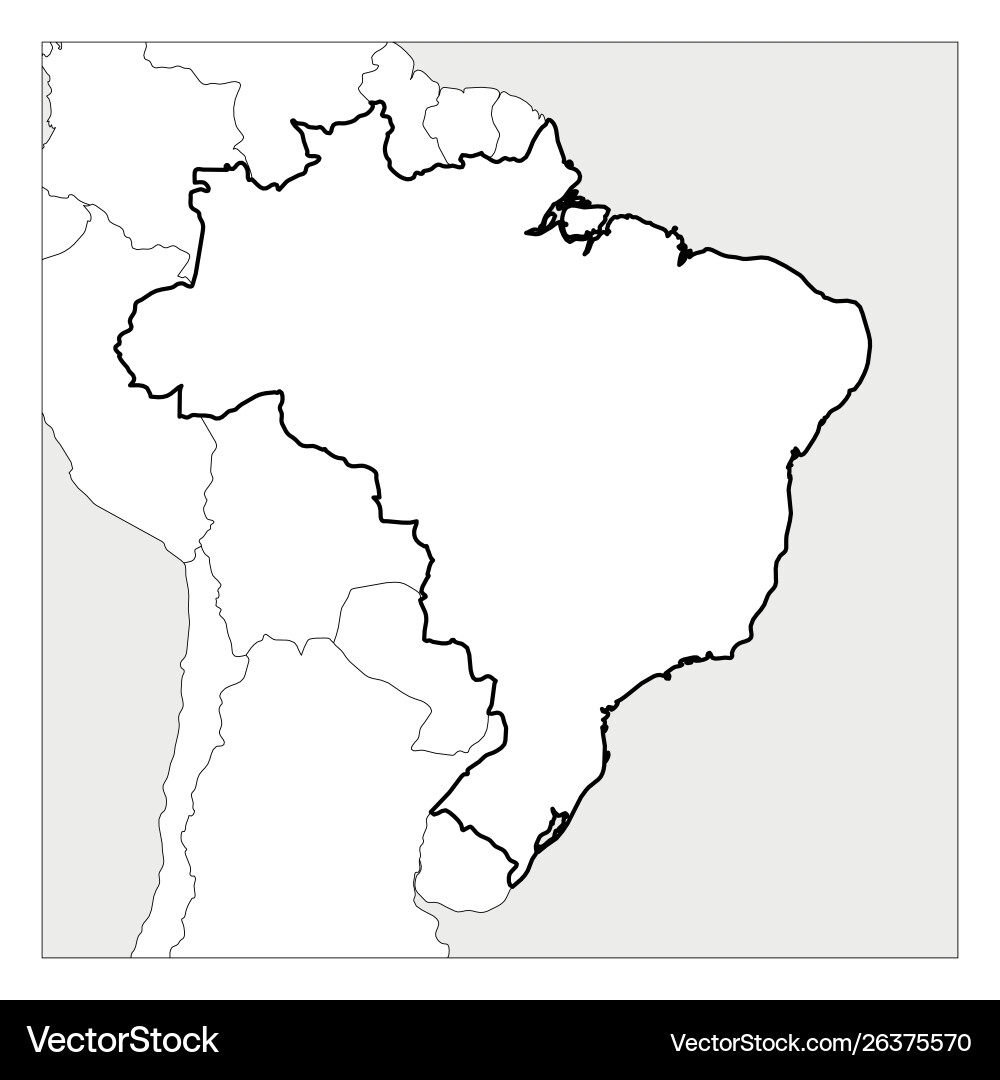 Map Brazil Black Thick Outline Highlighted Royalty Free Vector VectorStock Map Brazil Black Thick Outline Highlighted Royalty Free Vector VectorStock