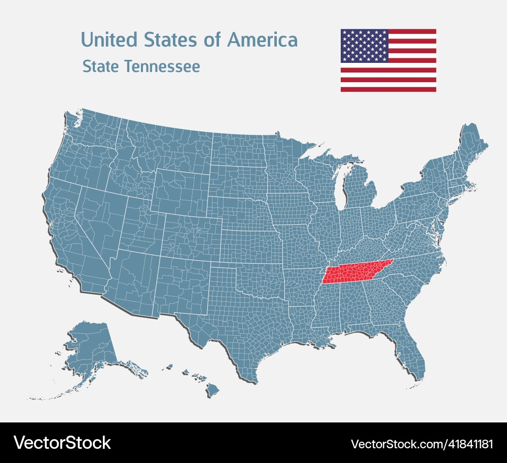 Map Country Usa And State Tennessee Royalty Free Vector VectorStock