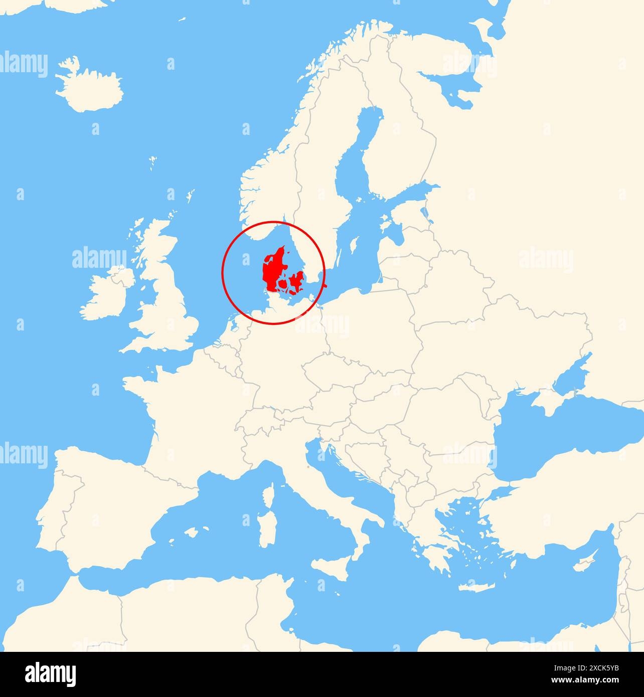 denmark on world map