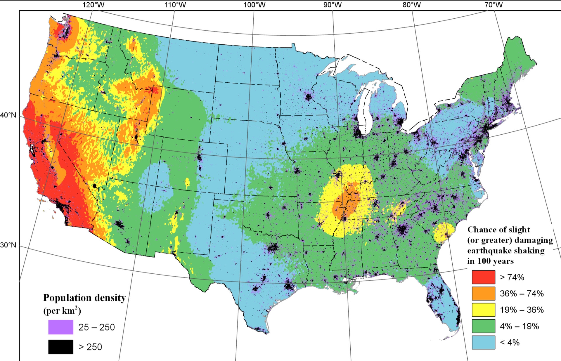 Map Earthquake Shake Zones Around The U S KQED
