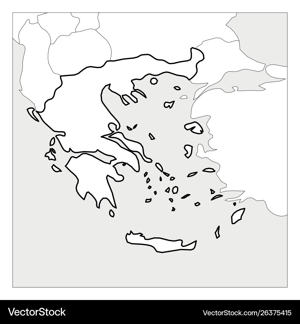 Map Greece Black Thick Outline Highlighted Royalty Free Vector VectorStock