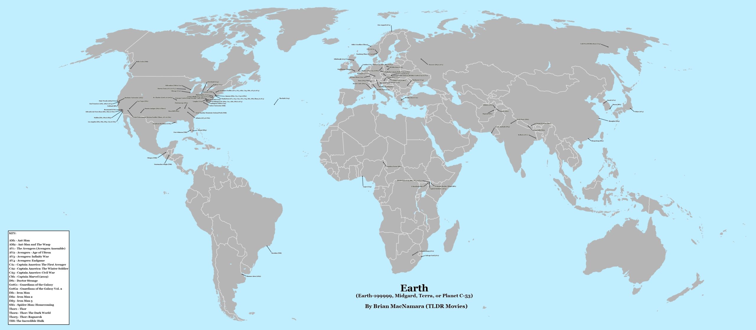 Map It Mapping Infinity The Cartography Of The MCU 2019 Update TL DR Movie Reviews And Analysis