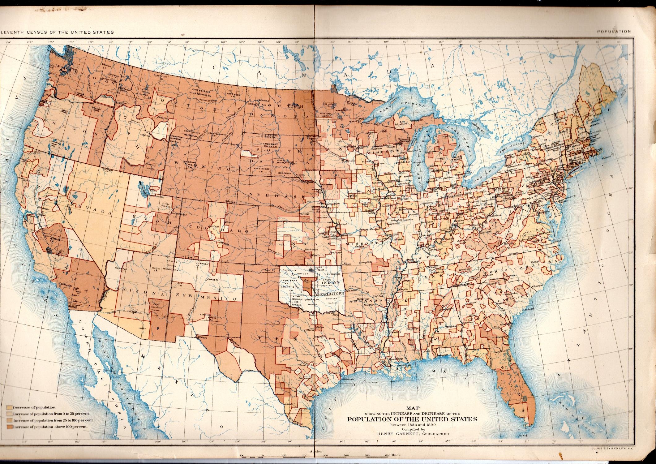 map of united states in 1880