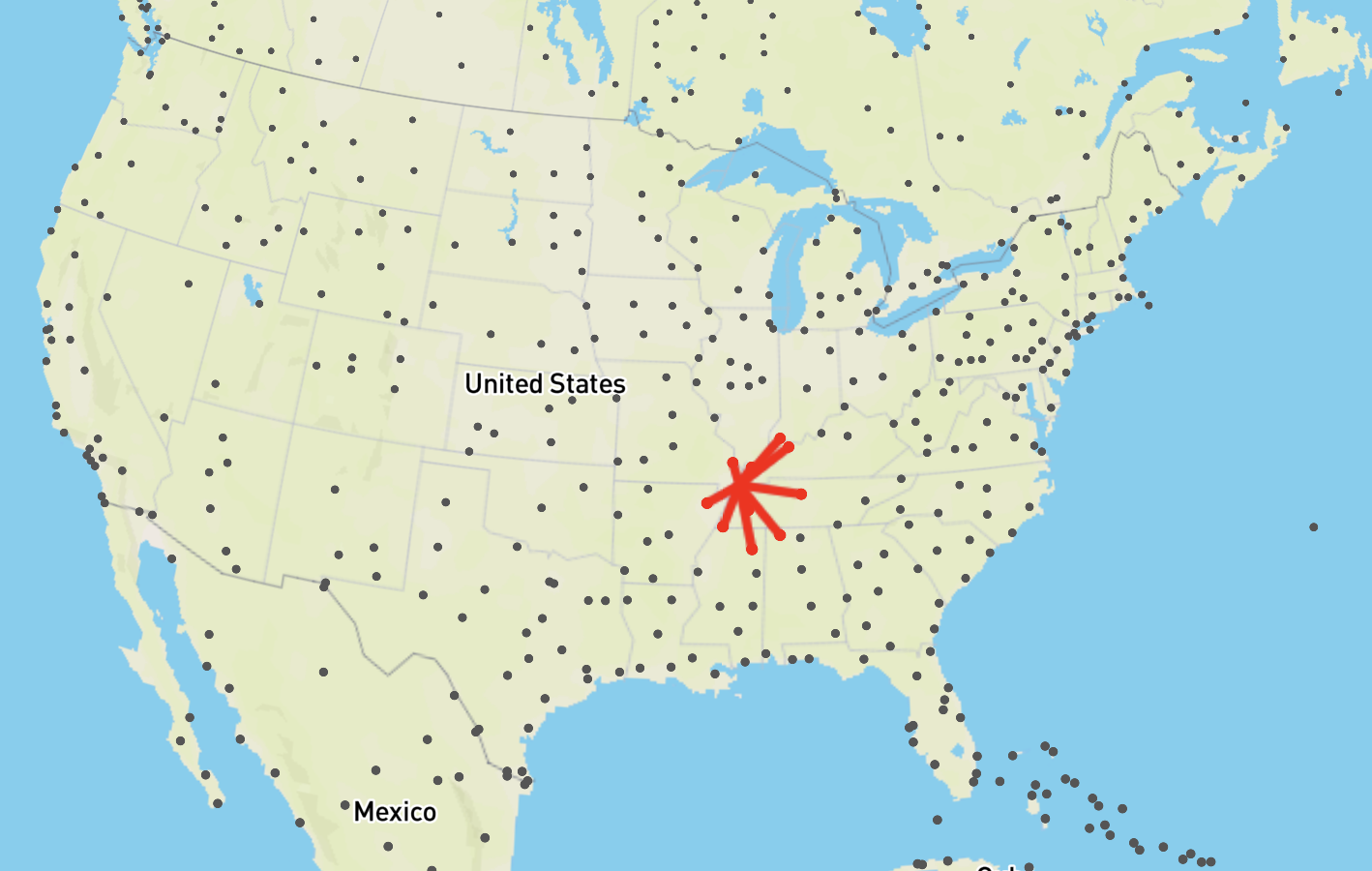 map of airports in united states