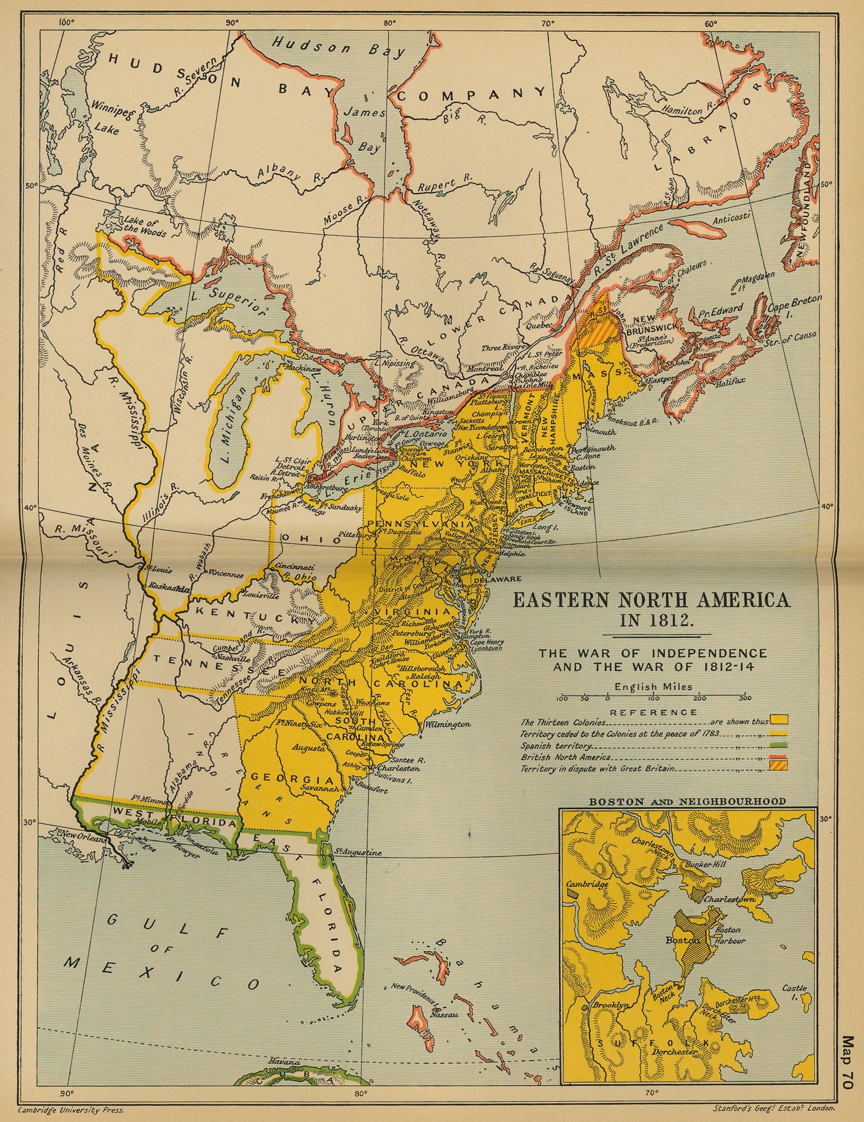 united states map 1812