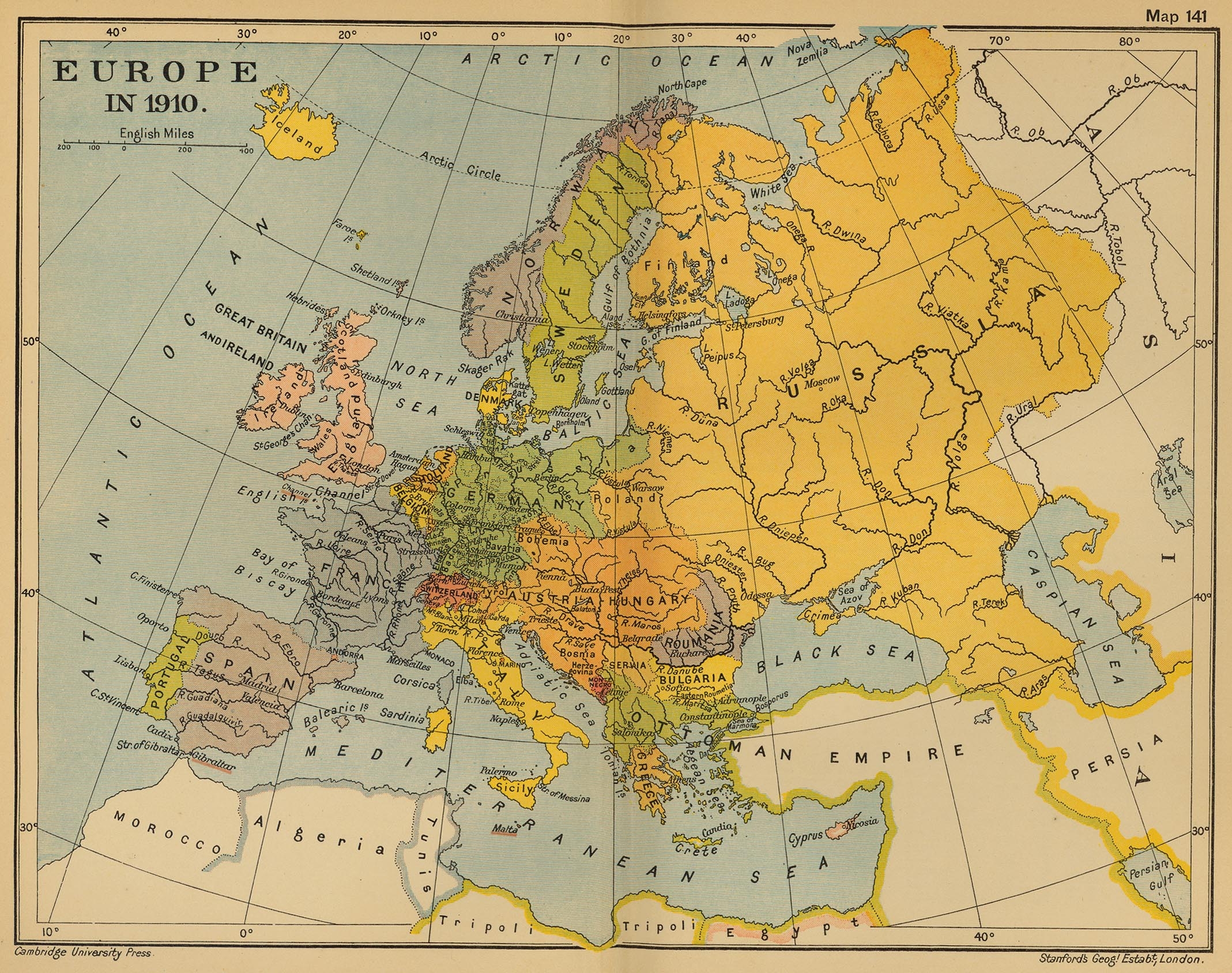 world map 1910
