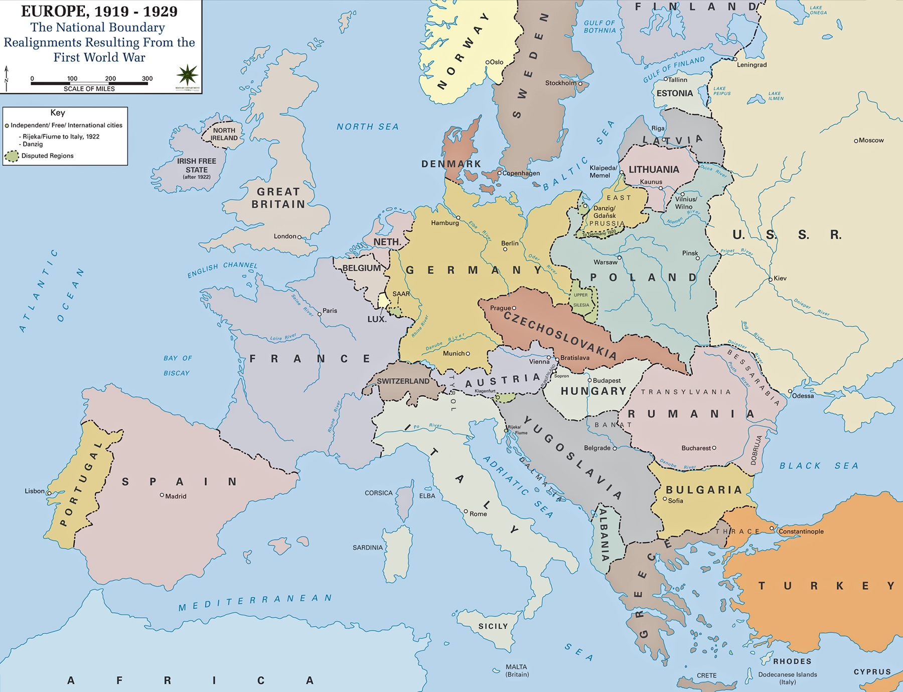 europe after first world war map
