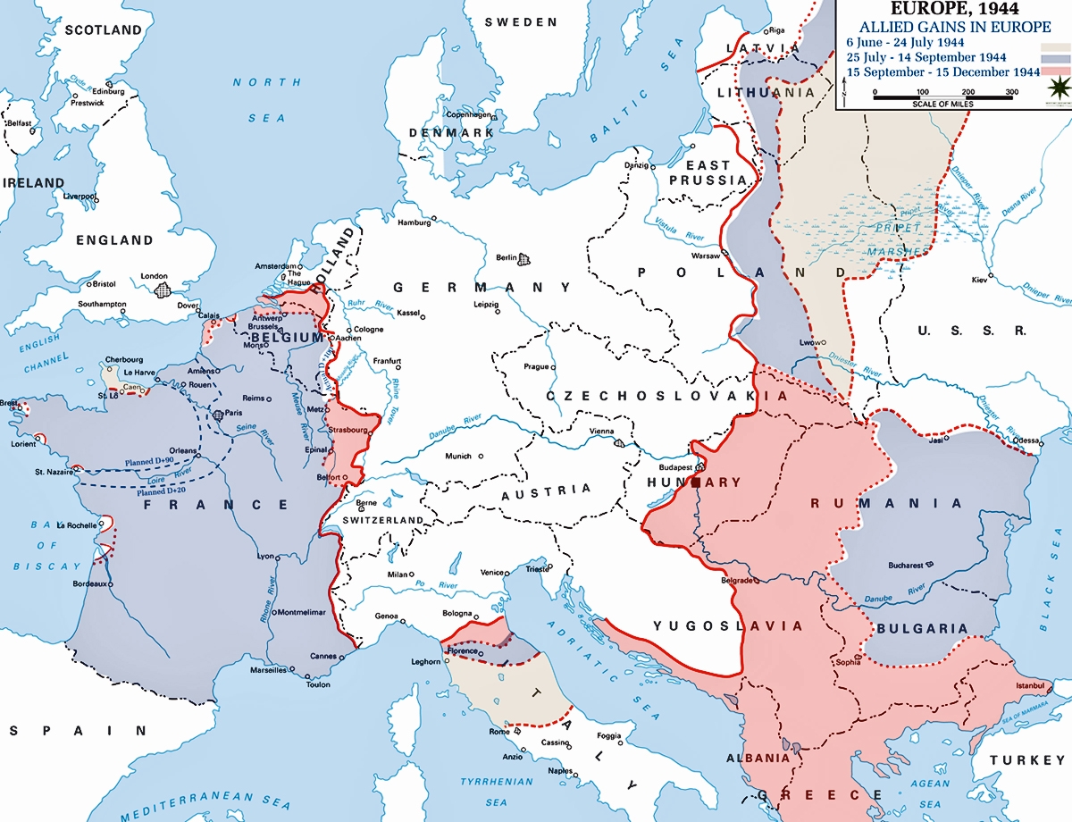 Map Of Europe In 1944